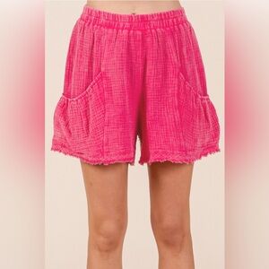 Women's Pink Cotton Shorts